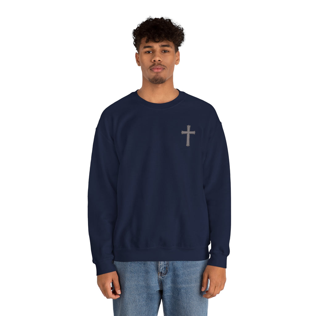 Crown of Thorns Sweatshirt — "By His Wounds We Are Healed" Isaiah 53:5 Crewneck