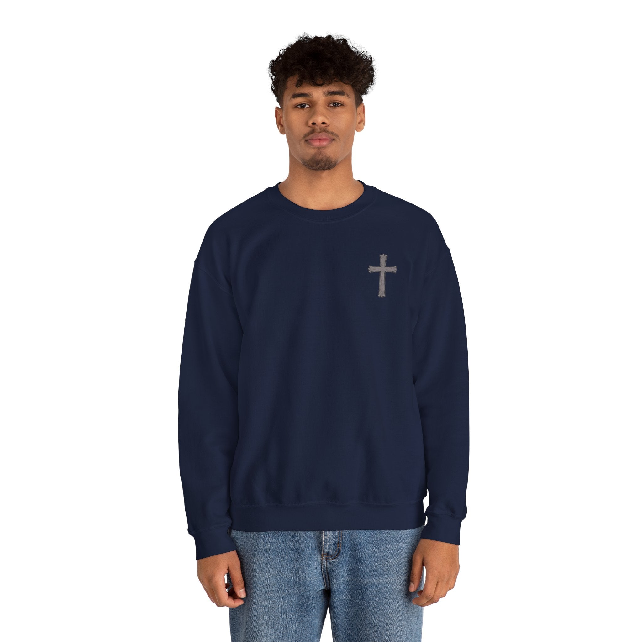 Crown of Thorns Sweatshirt — "By His Wounds We Are Healed" Isaiah 53:5 Crewneck