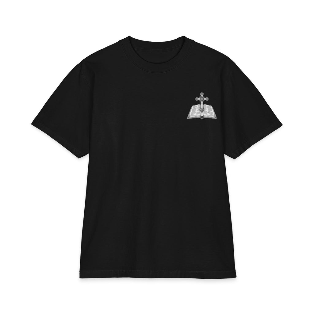 King of Kings Lion of Judah T‑Shirt — Cross Chest & Revelations 5:5 Christian Tee