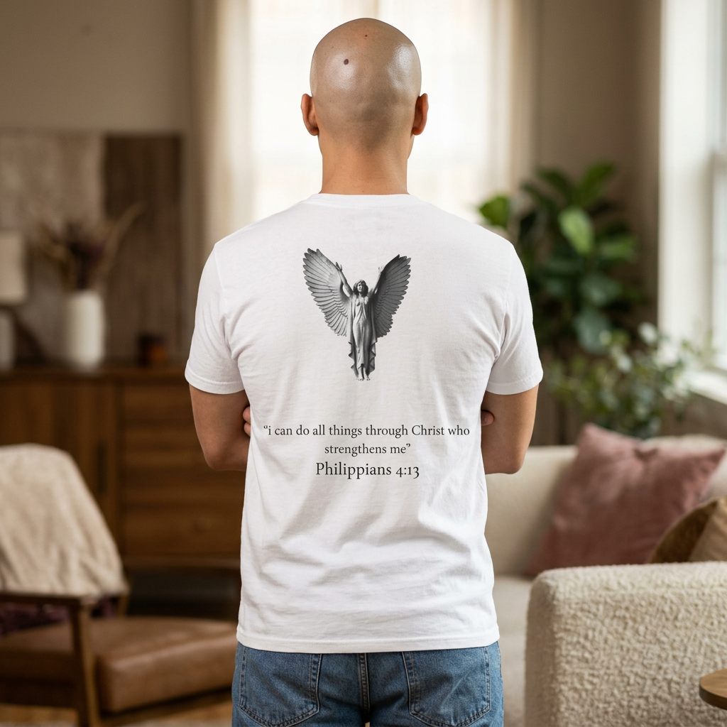 Philippians 4:13 Angel T-Shirt — 'I Can Do All Things' Christian Tee